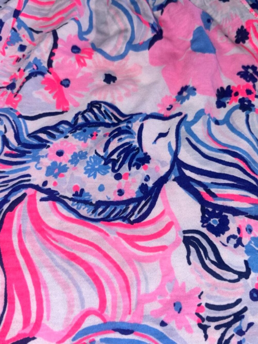 Girls' Lilly Pulitzer Knit Pull On Shorts Pink Blue Preppy Nautical XL (12-14) - Picture 3 of 10